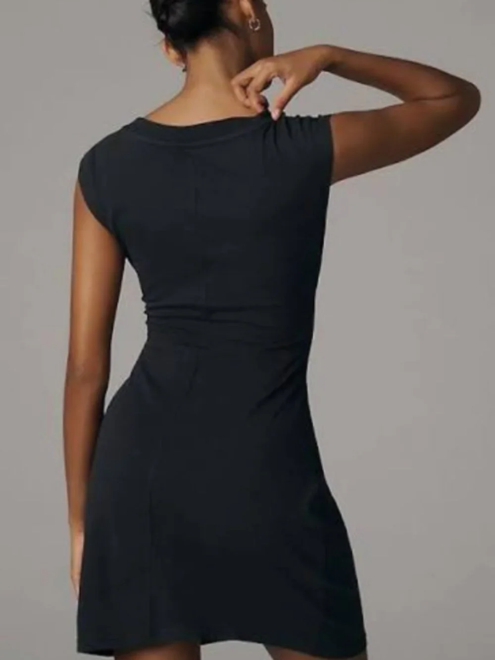 Anthropologie Daily Practice Twist Front Mini Dress Sleeveless Black L